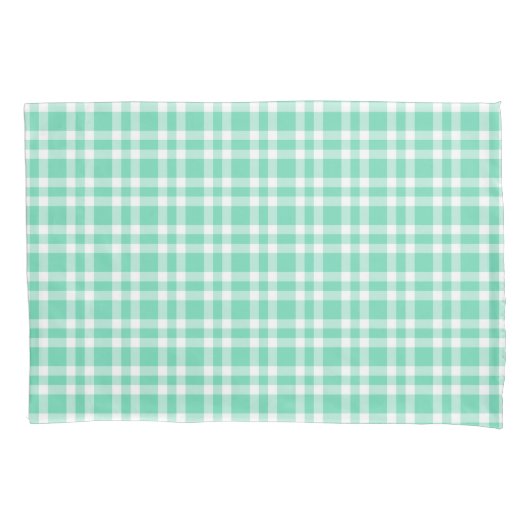 Housse D'oreillers Aquamarine White Plaid Pattern (devant-gauche)