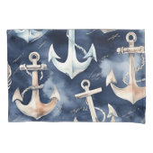 Housse D'oreillers Aquarelle Ancre marine marine (devant)