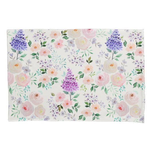 Housse D'oreillers Aquarelle blanche neige Florale (devant)