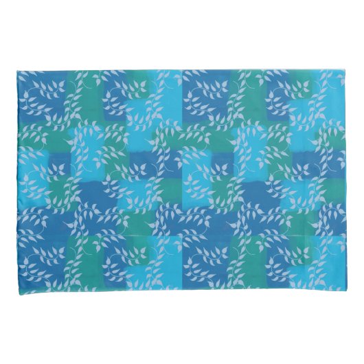 Housse D'oreillers Aquarelle bleu vert ivoire (devant-Droit)