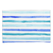Housse D'oreillers Aquarelle bleue striée (devant-Droit)