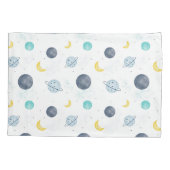 Housse D'oreillers Aquarelle Blue Space Planet Motif (Dos)