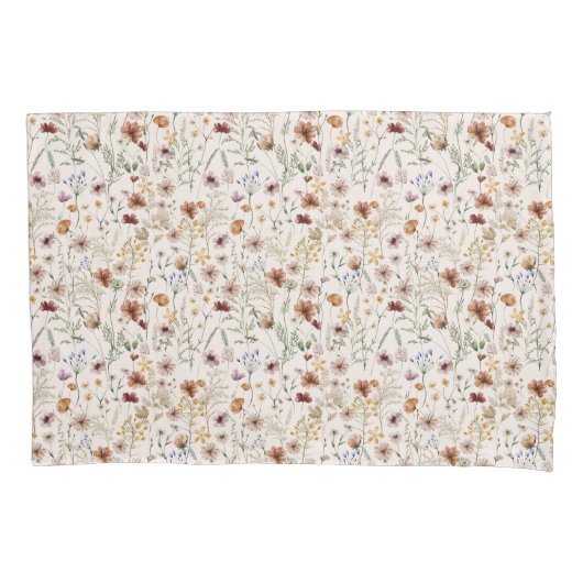 Housse D'oreillers Aquarelle Boho motif floral (devant)