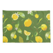 Housse D'oreillers Aquarelle Citron et Feuilles 5 (Dos-Droit)