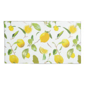 Housse D'oreillers Aquarelle Citron & Feuilles 2 (Dos-Droit)