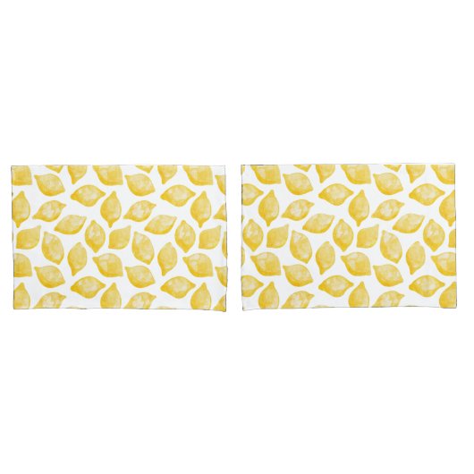 Housse D'oreillers Aquarelle Citron Motif (devant-Set)