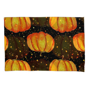 Housse D'oreillers Aquarelle citrouilles d'automne, impression Hallow
