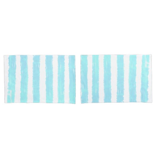 Housse D'oreillers Aquarelle cool Ice Blue Faux Shimmer (devant-Set)