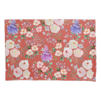 Housse D'oreillers Aquarelle couleur Poinciana Floral