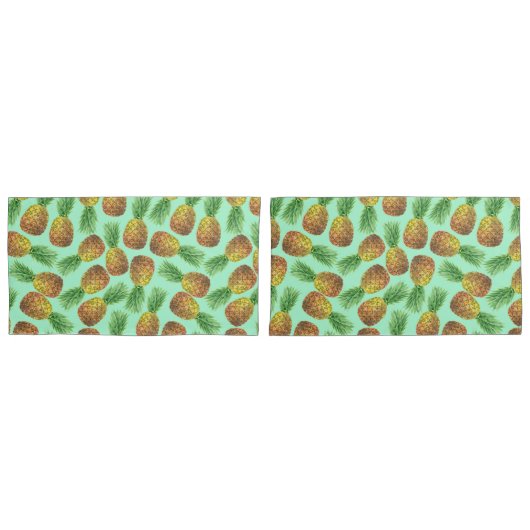 Housse D'oreillers Aquarelle d'ananas 2 (devant-Set)