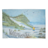 Housse D'oreillers Aquarelle de l'enfant sur une plage (devant-gauche)