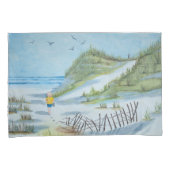 Housse D'oreillers Aquarelle de l'enfant sur une plage (devant-Droit)