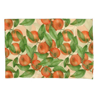 Housse D'oreillers Aquarelle de mandarine, motif de fruits sans soudu