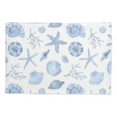Housse D'oreillers Aquarelle des coques bleues (Dos)