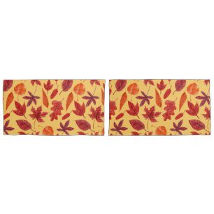 Housse D'oreillers Aquarelle des feuilles rouges
