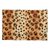 Housse D'oreillers Aquarelle Empreinte de léopard : Texture de fourru (Dos)