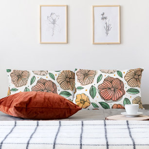 Housse D'oreillers Aquarelle et fleurs d'encre - palette vintage