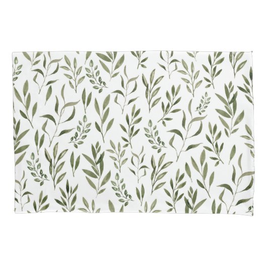 Housse D'oreillers Aquarelle Eucalyptus Motif Feuille (devant)
