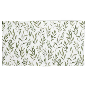 Housse D'oreillers Aquarelle Eucalyptus Motif Feuille