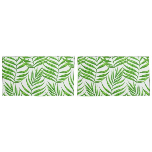 Housse D'oreillers Aquarelle feuille de palme (devant-Set)