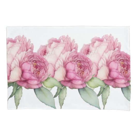 Housse D'oreillers Aquarelle florale rose pis rose roses roses (devant)