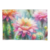 Housse D'oreillers Aquarelle Flower Cactus Succulents (devant)