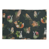 Housse D'oreillers Aquarelle Forêt Animaux : Mignonne sans joint (Dos)