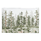Housse D'oreillers Aquarelle Forêt verte rustique (Dos)