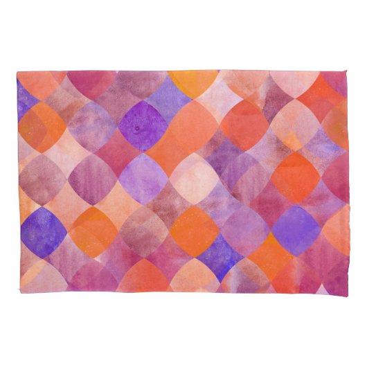 Housse D'oreillers Aquarelle géométrique, écailles de poissons arabes (devant)