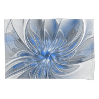 Aquarelle gris bleu Abstrait Fractal Art Flower