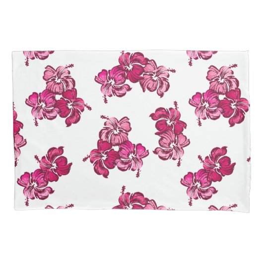 Housse D'oreillers Aquarelle Hibiscus Hawaiian Floral Reversible (devant)