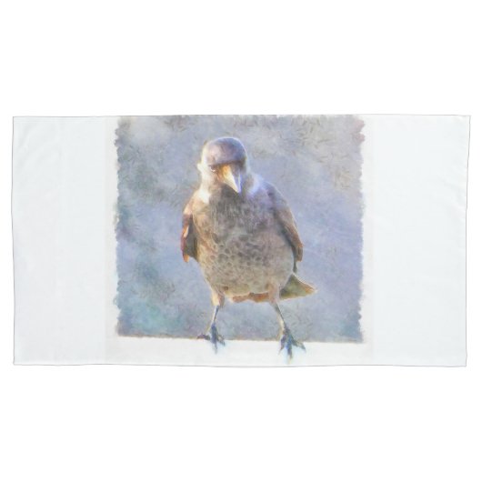 Housse D'oreillers Aquarelle Jackdaw (devant)