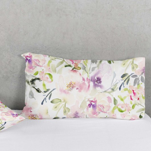 Housse D'oreillers Aquarelle libre expressive ressort floral