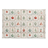 Housse D'oreillers Aquarelle Lineart Motif de Noël (Dos)