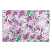 Housse D'oreillers Aquarelle monogramme Florale peinte à la main (Dos)
