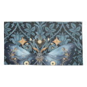Housse D'oreillers Aquarelle mystique Bleu et doré Night Moth (Dos)