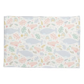 Housse D'oreillers Aquarelle Narwhal et Motif de phoque (Dos-gauche)