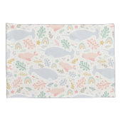 Housse D'oreillers Aquarelle Narwhal et Motif de phoque (Dos-Droit)
