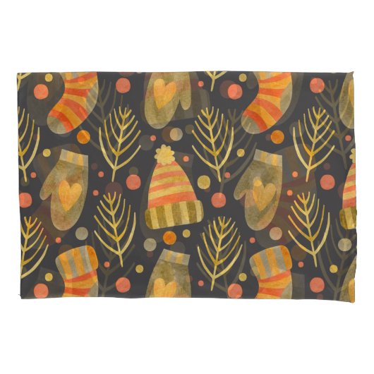 Housse D'oreillers Aquarelle Noël : Festive Motif sans couture. (devant)