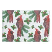Housse D'oreillers aquarelle Oiseau cardinal rouge (Dos)