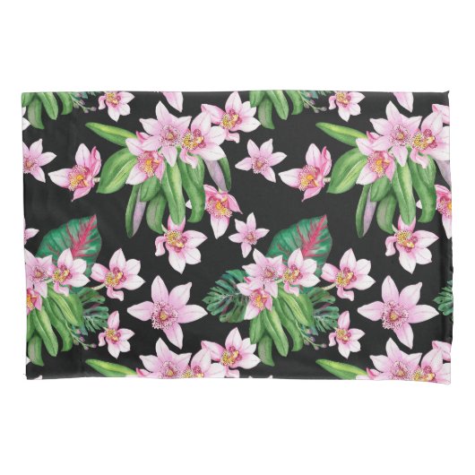 Housse D'oreillers Aquarelle Orchidées Design 27 (devant-gauche)