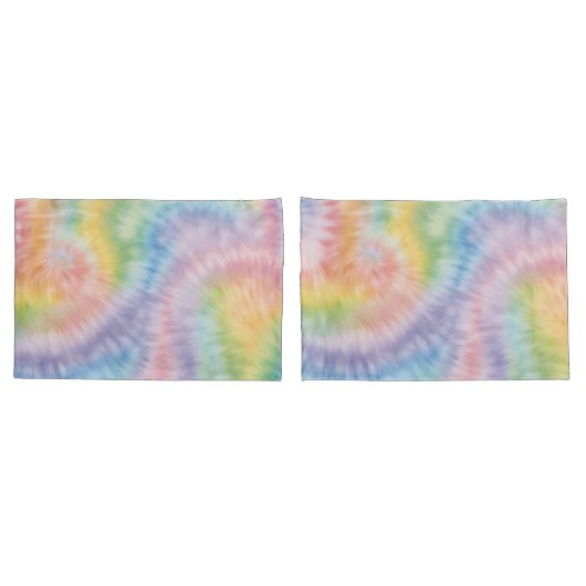 Housse D'oreillers Aquarelle Pastel Rainbow Tie Dye Coussin Coque (Dos-Set)