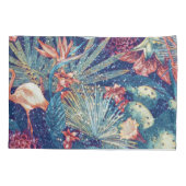 Housse D'oreillers Aquarelle Retro Snowy Flamant rose Tropical Paradi (Dos)