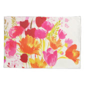 Housse D'oreillers Aquarelle rose de prés fleuris (Dos)