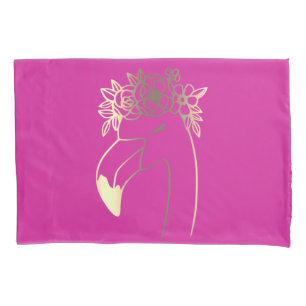 Housse D'oreillers Aquarelle rose été Flamant rose lumineux