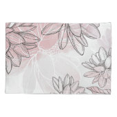 Housse D'oreillers Aquarelle rose Fleur Blanche Argent Rustique Éléga (Dos)