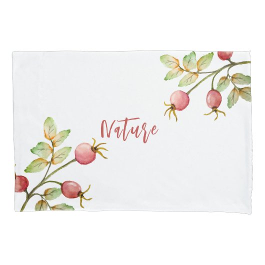 Housse D'oreillers Aquarelle rose hanches (devant)