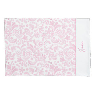 Housse D'oreillers Aquarelle rose NOM Motif Sweet Girl Décor