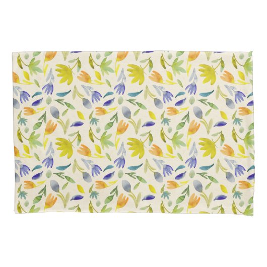 Housse D'oreillers Aquarelle rustique Jardin Floral Botanique (devant)
