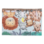 Housse D'oreillers Aquarelle Safari Jungle Animaux Pillowcase (Dos)